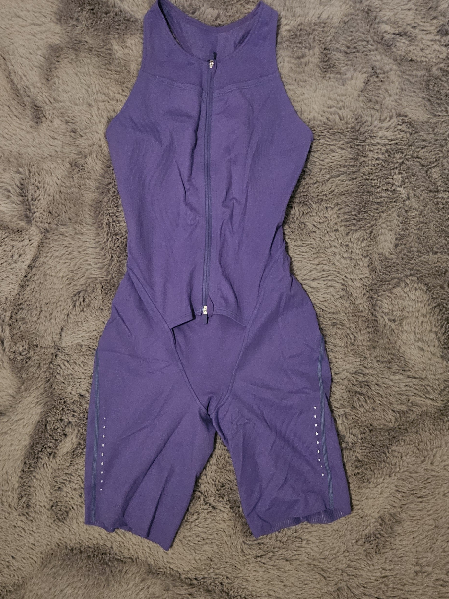 Lululemon Athletica Purple Zip-Front Sleeveless Tri Suit